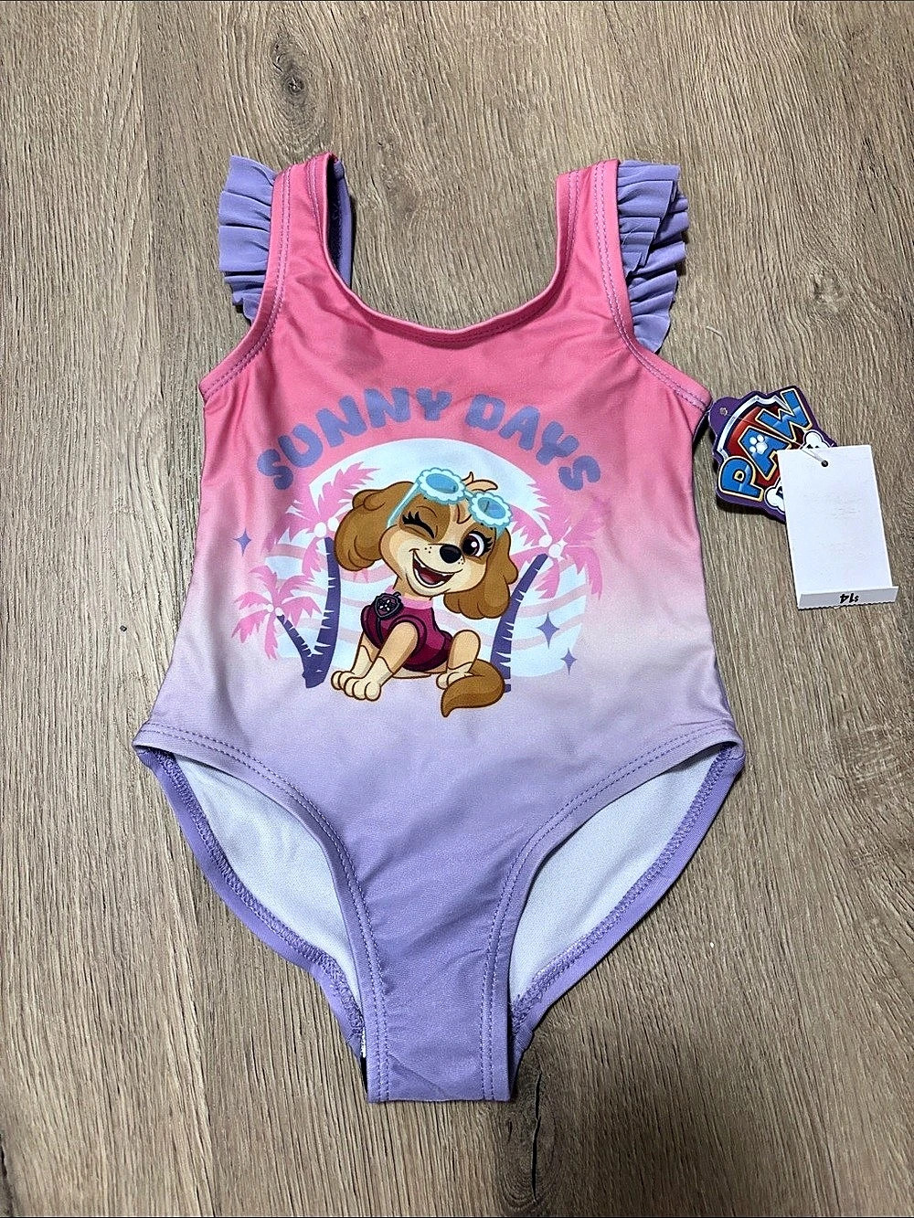Paw Patrol Skye Sunny Days Swimsuit Girls 2T Pink & Purple